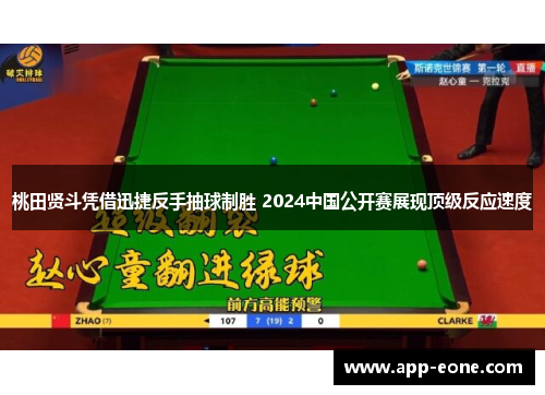 桃田贤斗凭借迅捷反手抽球制胜 2024中国公开赛展现顶级反应速度