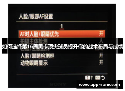 如何选择第16周黑卡顶尖球员提升你的战术布局与成绩
